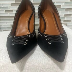 Coach Black Women's Heels with Lace Detail Suede